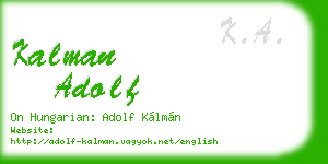 kalman adolf business card
